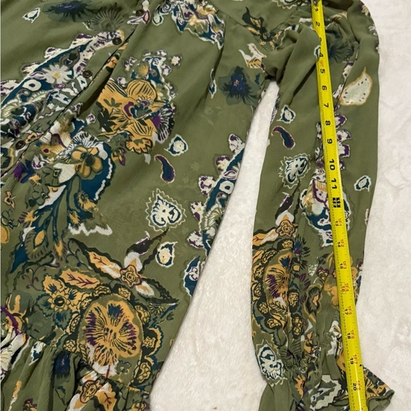 Free People Green and Orange Ruffled Tiered Sundress - Picture 6 of 9